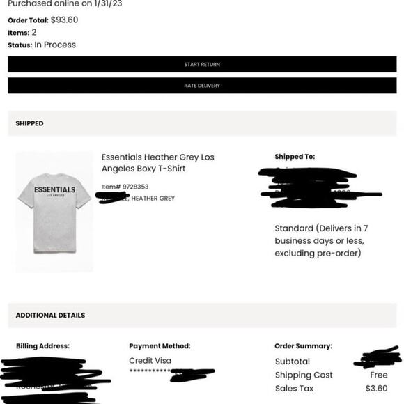 Men’s Size Small Fear Of God Essentials Los Angeles Heather Grey 3M Boxy T-Shirt - Picture 8 of 8